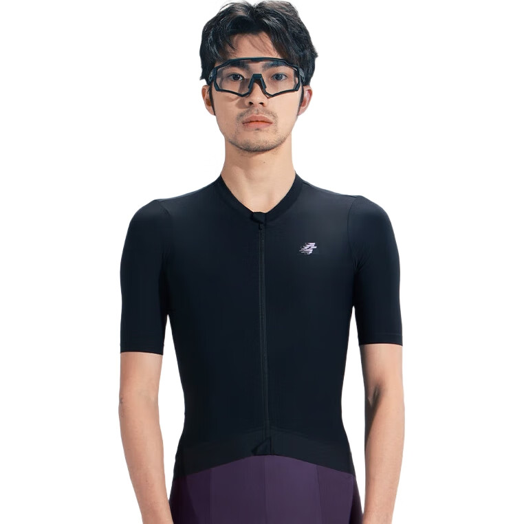 Lameda Sun Protection Cycling Short Sleeve for Men, Spring And Summer Moisture-Wicking High-Elasticity Road Bike Mountain Bike, Black, Size L
