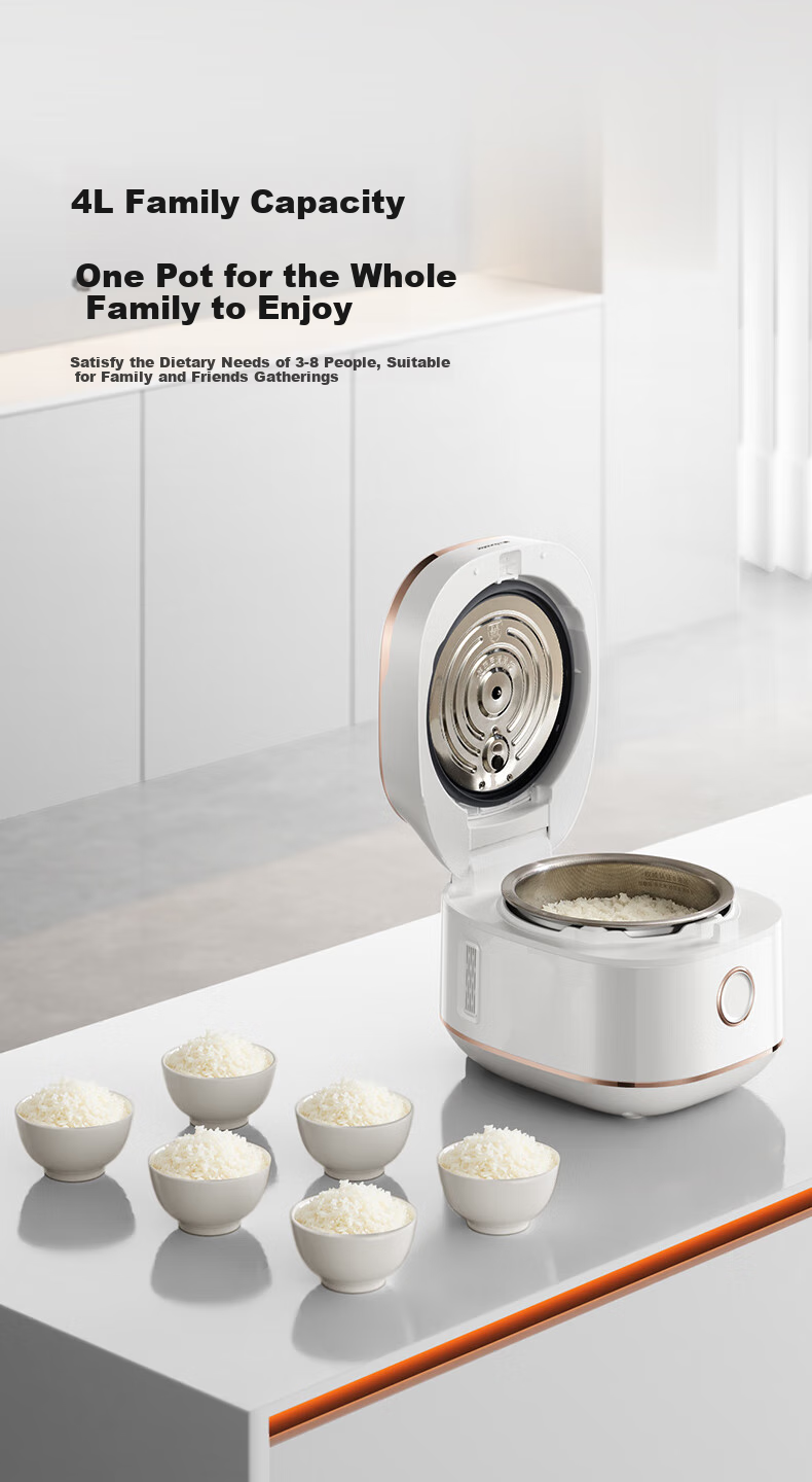 Joyoung [Full Honeycomb 0 Coating] 316L High-Purity Titanium Inner Pot, Low-Sugar IH Far-Infrared Heating Electric Rice Cooker, 4-Liter Capacity for 3-4 People, 8A Rice, Subsidy 40N1F 22