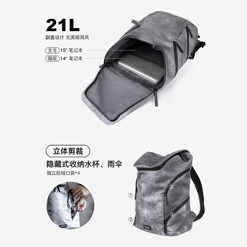 VENQUE Backpack for Men And Women, Large Capacity Lightweight Outdoor Travel Bag, Commuter Business Laptop Bag, College Student Schoolbag