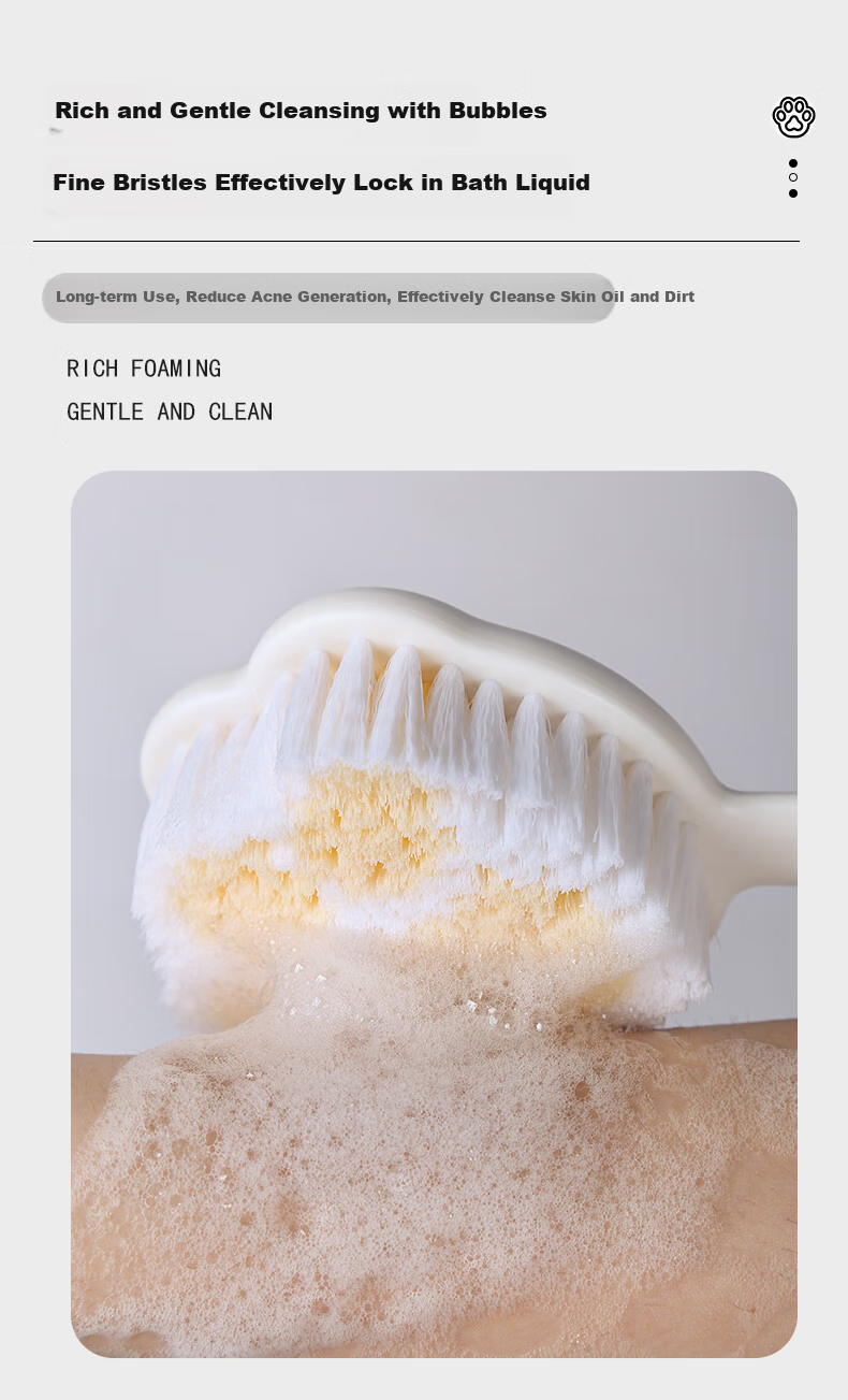 Leli Bath Brush, Shower Brush, Long Handle, Cute Pet Design, Wall-Mountable, Skin-Friendly, Single Piece 6