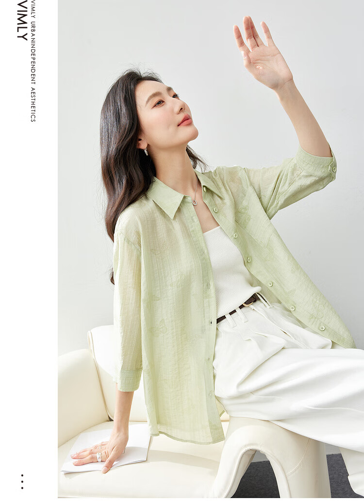 Fansiman Premium Tencel Shirt Women 2026 Summer Pink Loose Elegant Top Light Blue L 32