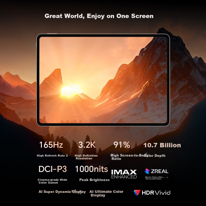 HONOR MagicPad 3 [Subsidy], 13.3-Inch, 165Hz Ultra-High Refresh Rate Eye-Protection Screen, 12450mAh Qinghai Lake Battery, 8GB+256GB, Moonlight White
