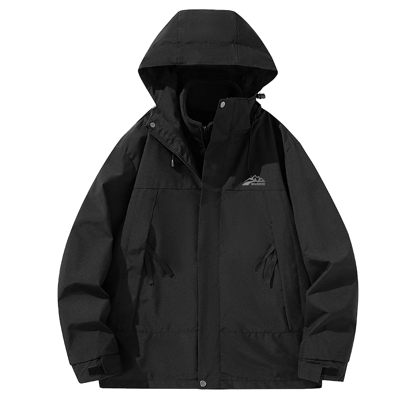 Huili Men's Hooded Outdoor Three-In Jacket, Autumn And Winter Detachable Inner Liner, Windproof And Waterproof Jacket