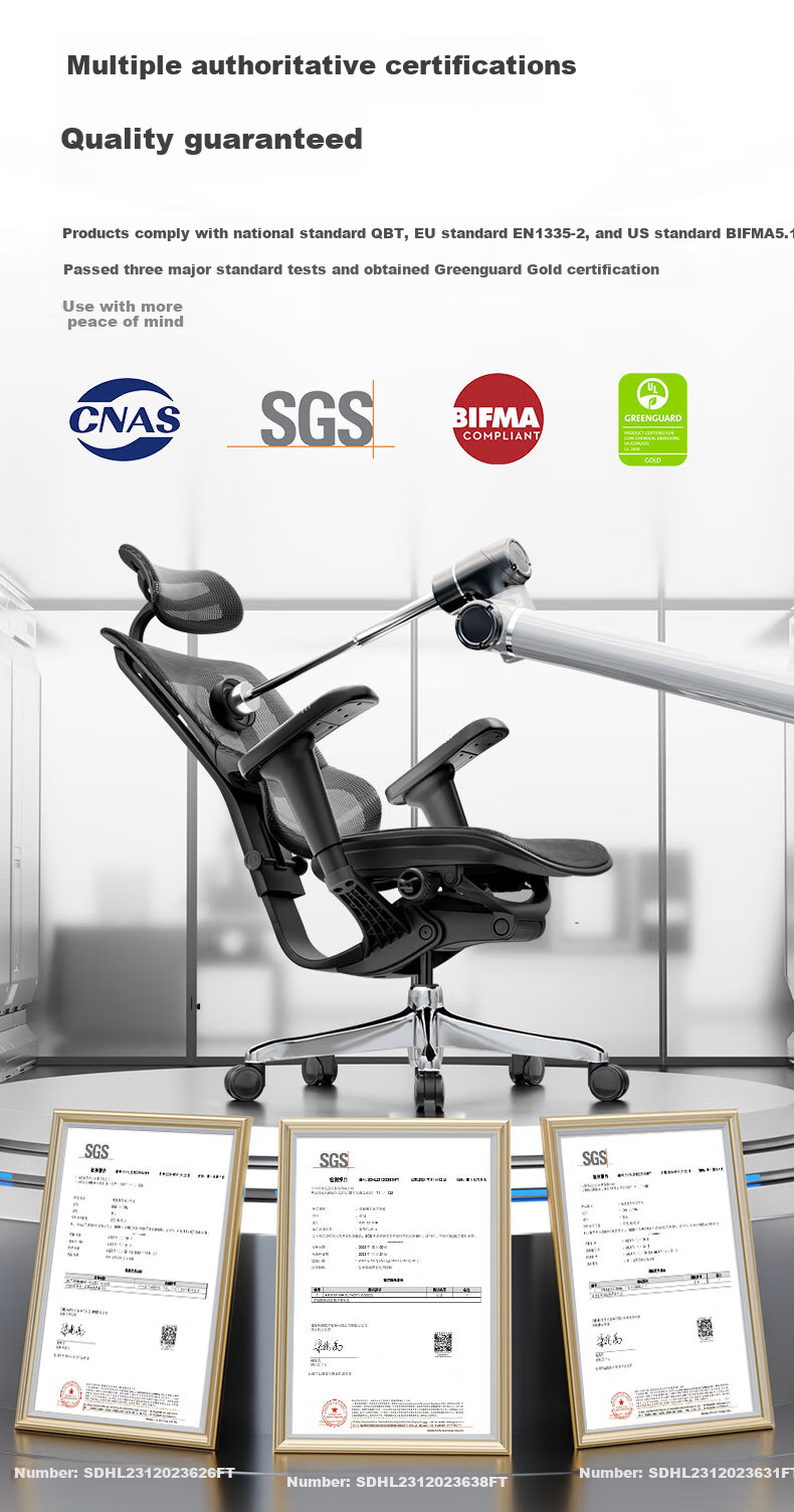 Ergonor Baoying Ergonomic Chair, Computer Chair, Comfortable Office Chair, Gaming Chair, Silver White (Cloud Cushion) 15