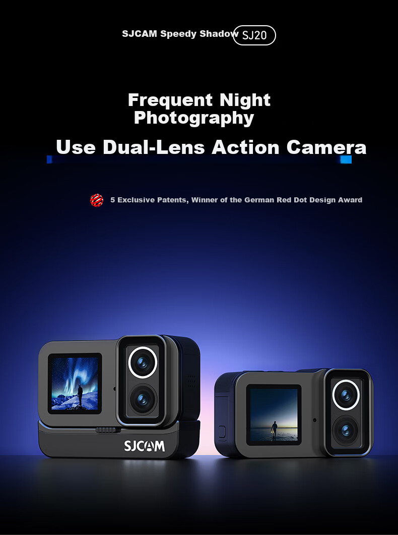 SJCAM Suying SJ20 Long-Lasting Version Night Shooting Dual Lens Anti-Shake Waterproof Action Camera Motorcycle Helmet Riding Recorder Outdoor Live Streaming Pre-Recording Vlog Fishing Camera 64 3