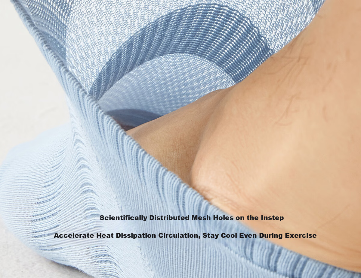Mianzhuwu 10A Antibacterial Socks for Men, Boat Socks, 100% Pure Cotton, Summer Essential Oil Deodorizing, Non-Slip Heel, Shallow Mouth Short Socks, 5 Pairs 27
