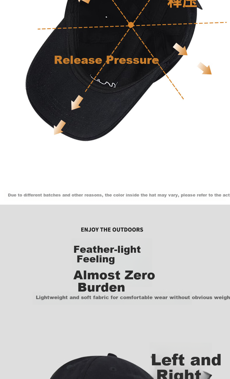 CARTELO Baseball Cap for Women, All-Season Outdoor Sun Protection Hat, Face-Slimming Versatile Embroidered Visor Cap for Men And Women, Black 4