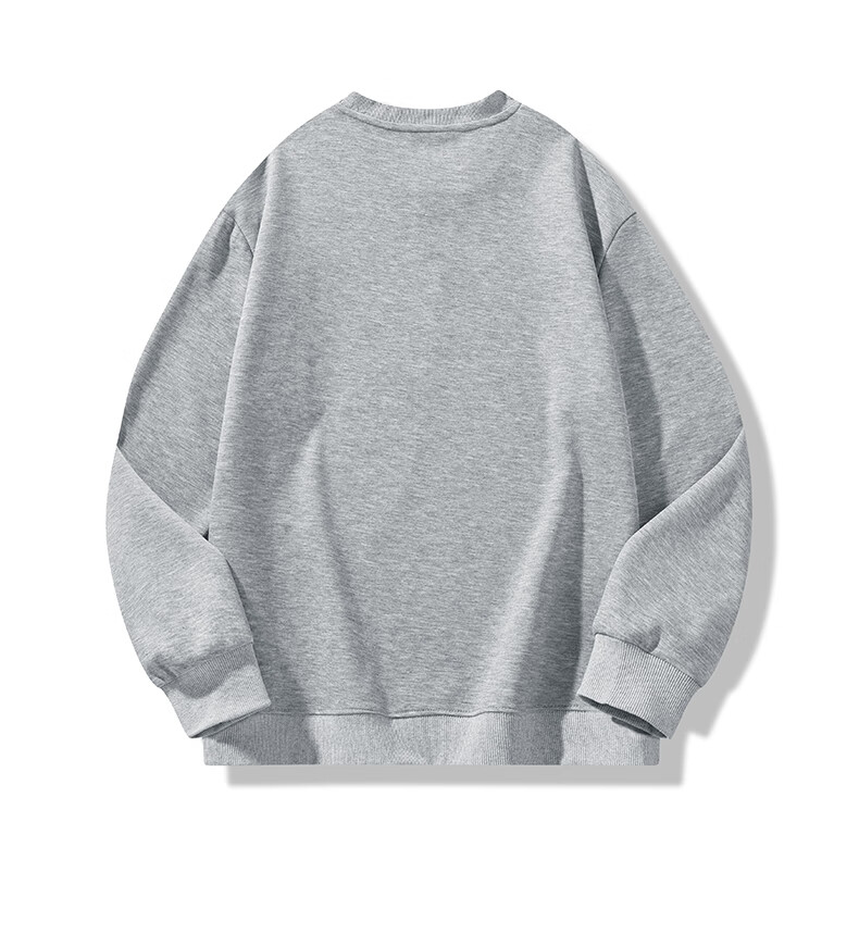 Huili Sweatshirt for Men, Spring And Autumn Trendy Loose Round Neck Long Sleeve T-Shirt, Men's Undershirt Clothing, Men's Wear, Gray, Size M 11
