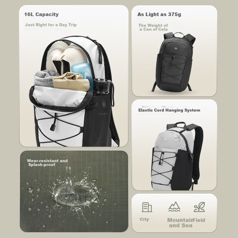 JD Jingzao Sports Outdoor Hiking Travel Backpack Casual Men's Backpack School Bag 25L Cloud Mist Green