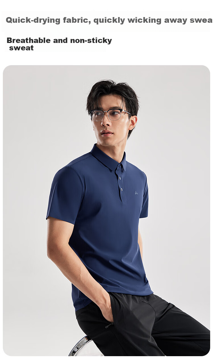 Pioneer Camp Polo Shirt for Men, Summer New Style, Ice Silk Cool Feeling Sun Protection Shirt, Men's Short-Sleeve Business Casual Half-Sleeve T-Shirt 6