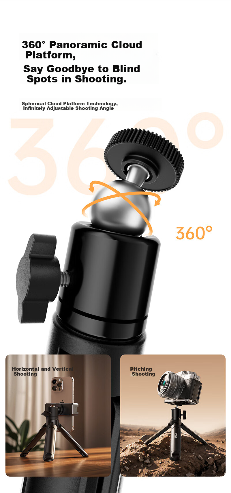 Llano Desktop Camera Tripod Mini Handheld Selfie Stick Compatible with Sony Nikon Fuji Canon DSLR Mirrorless DJI Pocket 4/4/3/Insta360 Luna Portable Stand 4