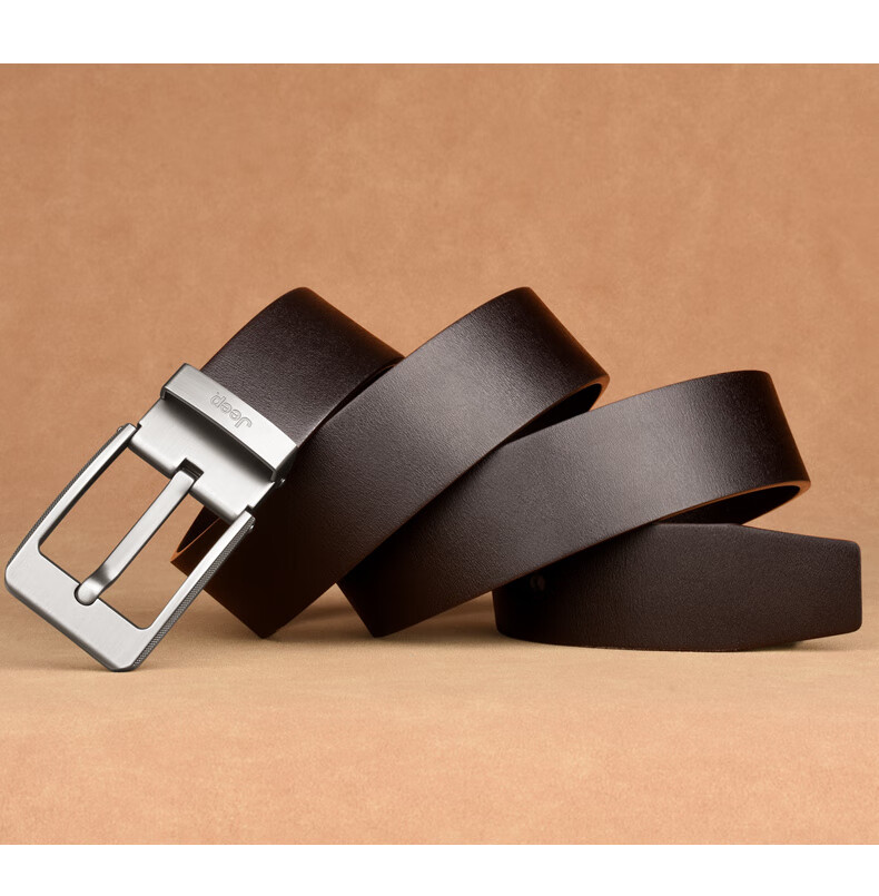 JEEP Men's Leather Belt, Business Pin Buckle Casual Waistband, Young People's Trouser Belt, Birthday And Holiday Gift for Boyfriend, Husband, Father 5