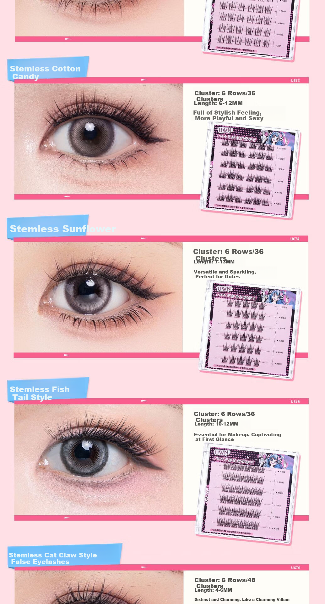 BQI Temperature-Sensitive Self-Adhesive False Eyelashes, Reusable, No Glue Needed, No Makeup Removal Required, Lazy Person's Essential, Bare Face Lash Gift for 618 5