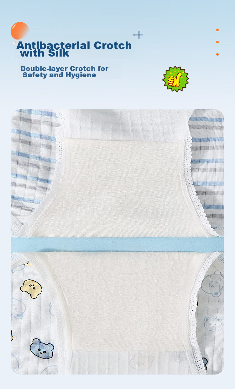 LangSha Girls' Underwear, Class A Pure Cotton Antibacterial Baby Student Triangle Panties, No Wedgie, Young Girls' Shorts, 4-Pack, Size 160 7