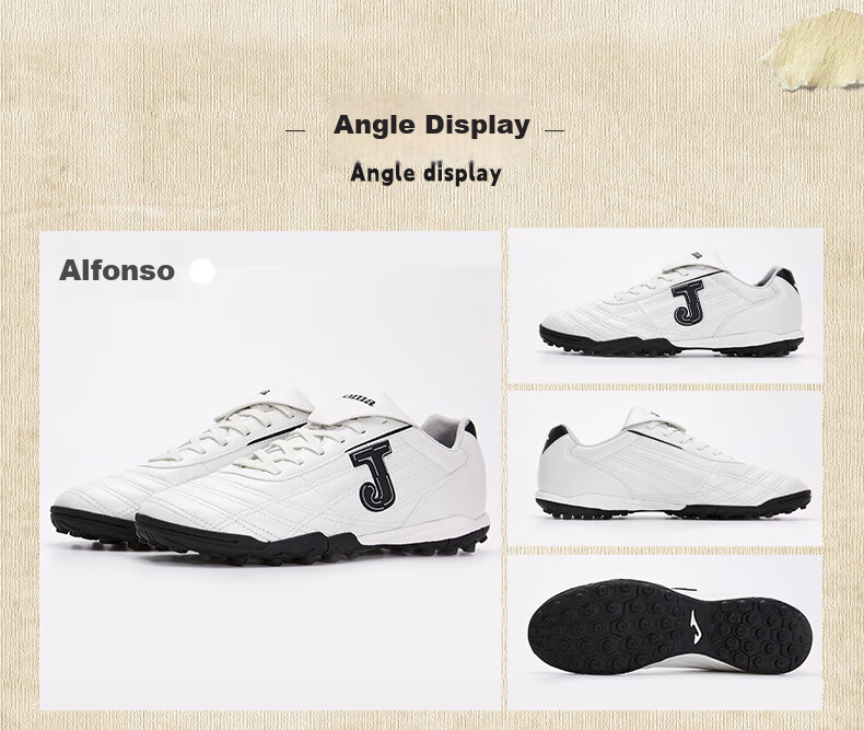 JOMA Kangaroo Leather Soccer Shoes for Women, Adults, Children, Teenagers And Students TF Turf Cleats Football Match Training Shoes Black Size 37 15