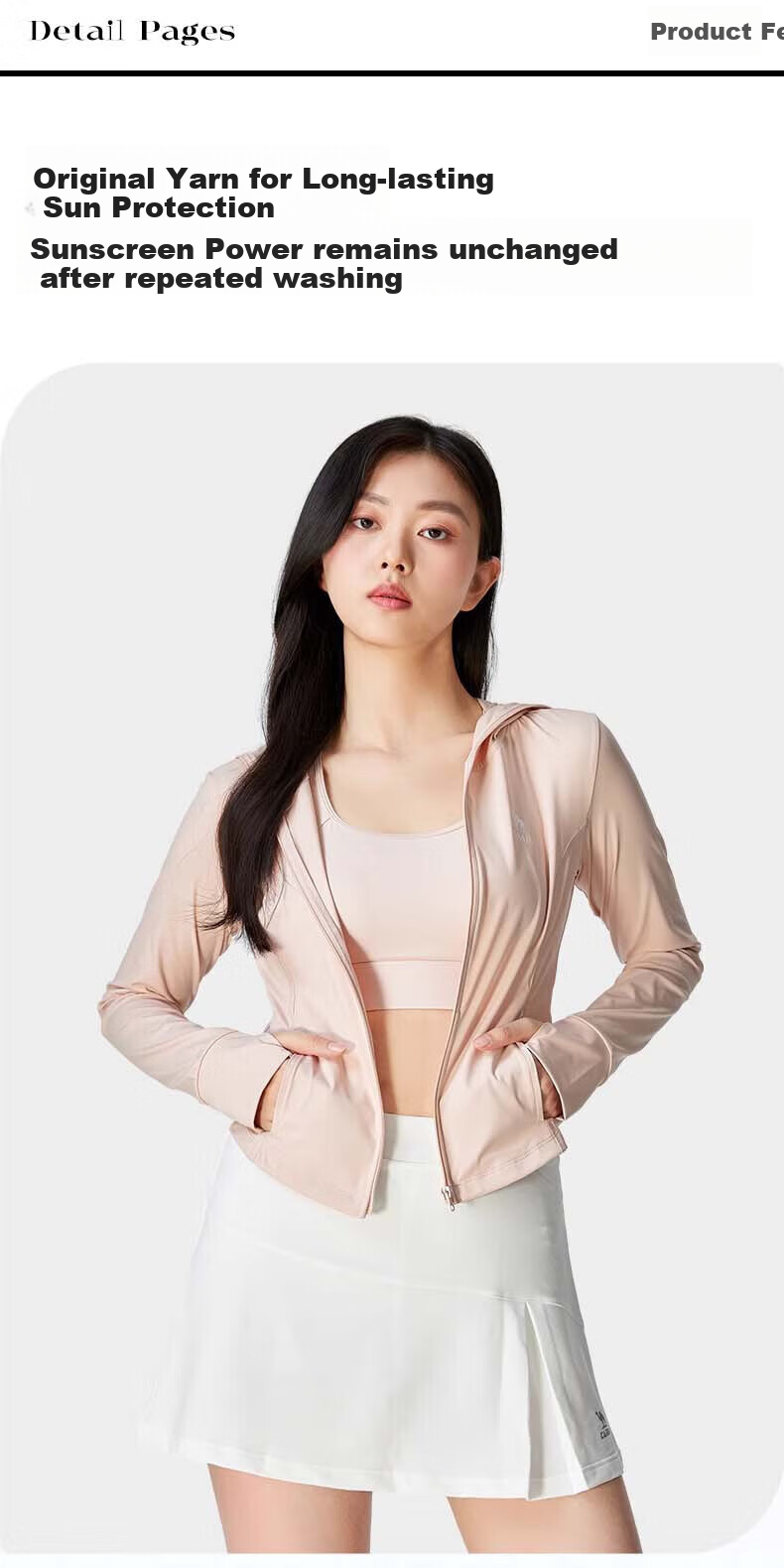 CAMEL Cool White Skin Spring Summer Sunscreen Jacket Breathable Original Yarn Sun Protection Women's 724BZ00009 3