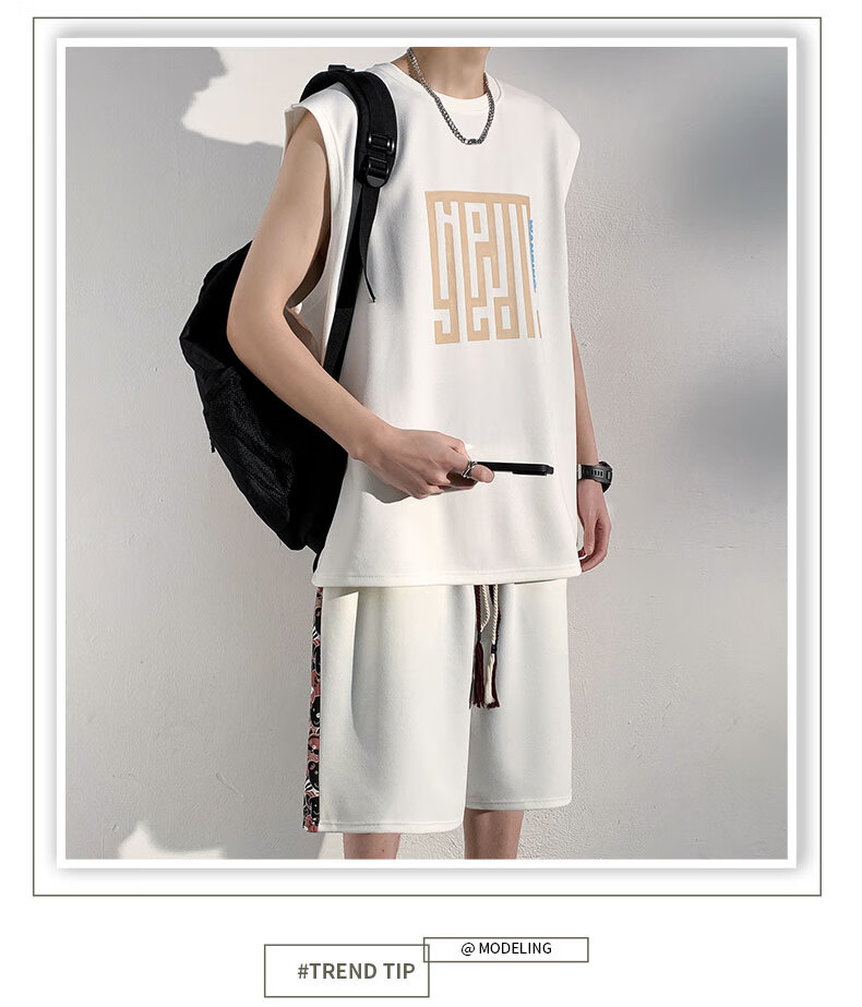 POUM American Style Ice Silk Quick-Dry Men's Sleeveless Vest Summer Sports Outerwear F25812 Black 2XL 9