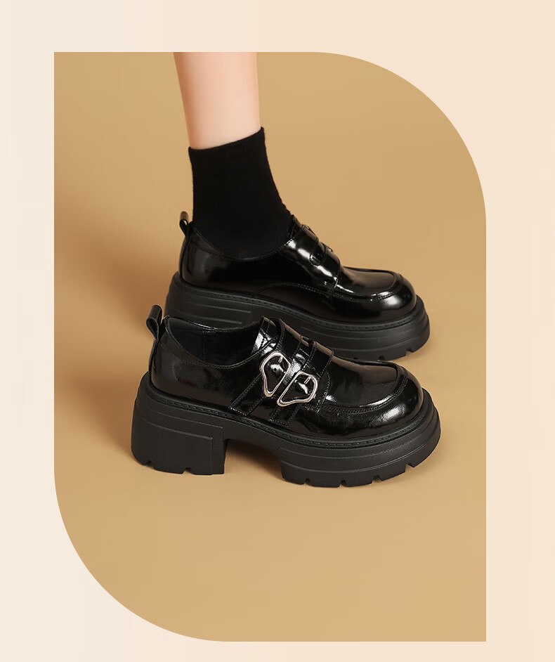 DAPHNE Platform Loafers Women 2025 New Autumn British Style Small Leather Shoes High Heels 6