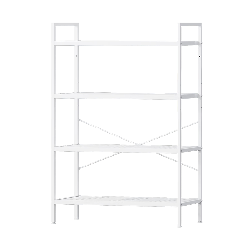 JD Original Kitchen Storage Rack, Floor-Standing Shelf, Utensil Organizer Cabinet, Multi-Layer Storage, Widened And Heightened, White, 4 Tiers