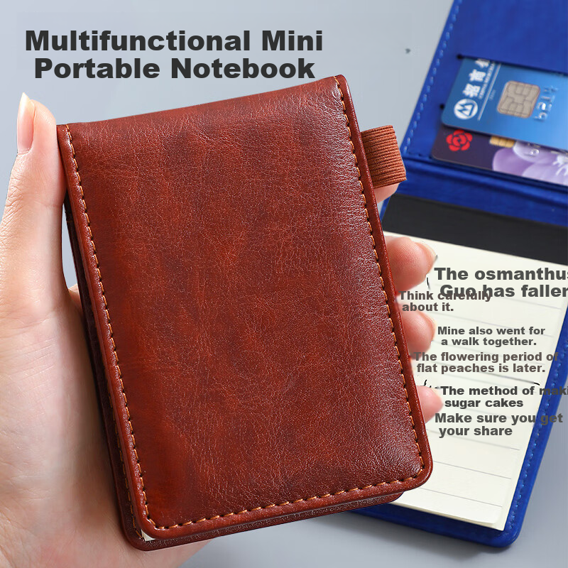 Jiaranheng Mini Pocket Notebook, A7 Size, Portable Notepad, Flip-Top Design, Tear-Off Pages, Convenient for Nurses And Doctors, Memo Pad, Journal, Vocabulary Book, Brown Color