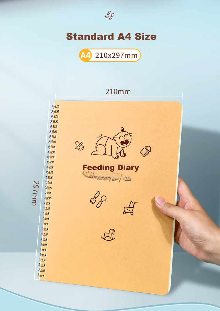 Weikeduoli 2 A5 Feeding Record Books for Baby Boys, Breastfeeding Diary, Newborn Growth Record Manual, Infant Supplementary Food Feeding Book, Soft Spiral Notebook, Can Record 100 Days [Internet Bestseller] 14