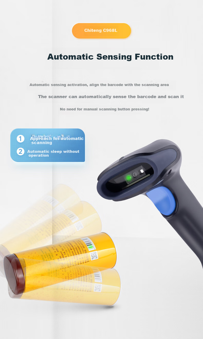 Chiteng Wired One-Dimensional And Two-Dimensional Image Scanning Gun, Pharmaceutical Traceability Scanner, Retail Express Warehouse Logistics Supermarket Product Barcode WeChat Pay Cashier Scanner C968L 6