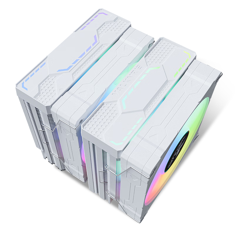 VALKYRIE EL125 WHITE VK CPU Air Cooler, Dual Tower, Anti-Gravity 6 Heat Pipes Pure Copper Base, Supports LGA1700 AM5, ARGB Lighting Effects