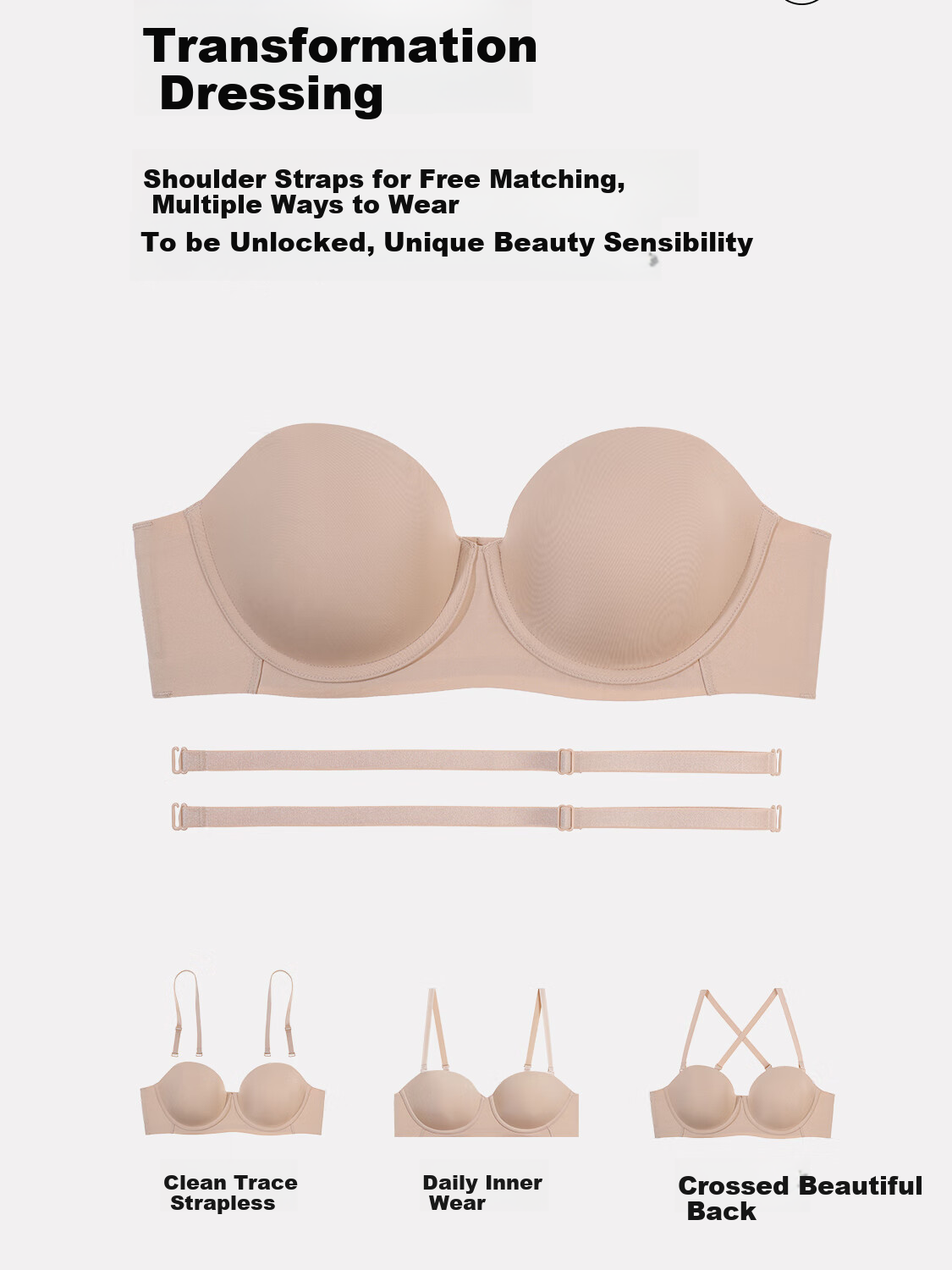 Aimer Women's Soft Wireless Bra, Beautiful Back Strapless Bra with Detachable Straps, Formal Wear Camisole Bra for Layering 8
