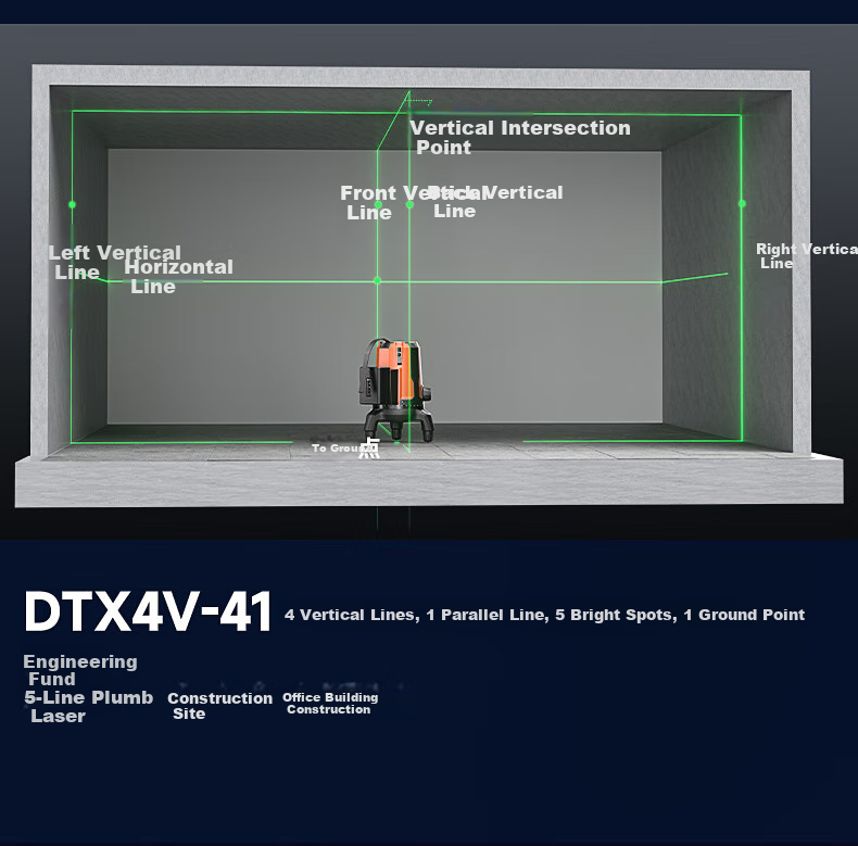 Dongcheng Two-Line Spirit Level, Green Light High-Precision Strong Light Infrared Laser Level, Two-Line Battery*1 15