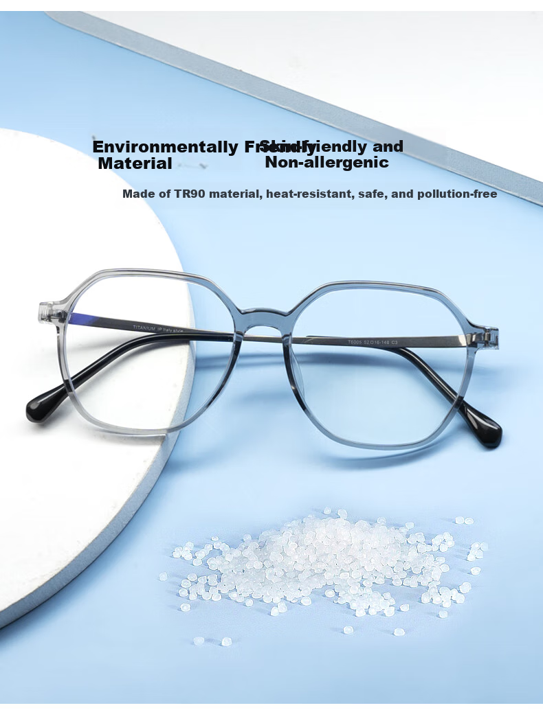 Gameking Blue Light Blocking Glasses, Anti-Radiation, Unisex Non-Prescription Protective Eyewear, Can Be Fitted with Prescription Lenses, Ultra-Light Myopia Glasses Frame, 6005 Translucent Gray 2