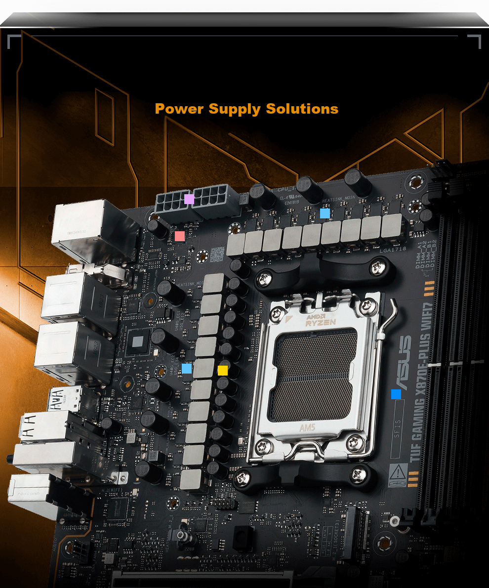 ASUS TUF GAMING X870E-PLUS WIFI7 Motherboard Supports CPU 9850X3D/9950X3D/9800X3D (AMD X870/socket AM5) 10