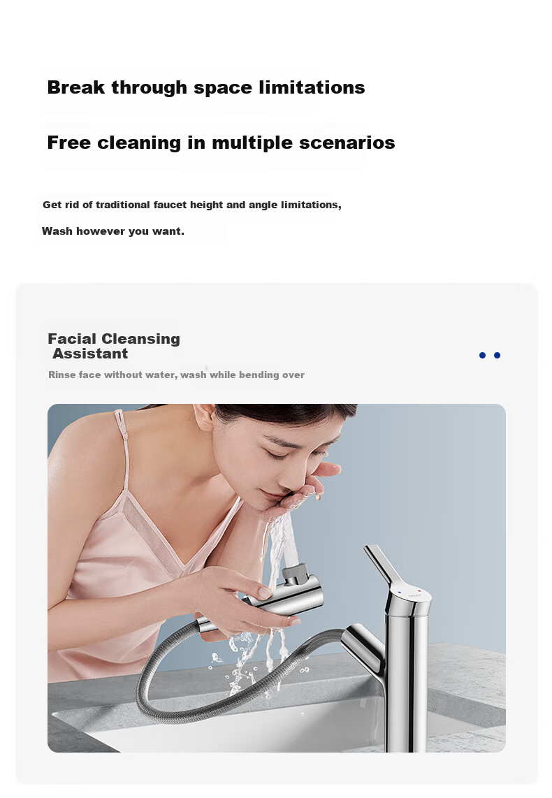 JOMOO Basin Faucet, Pull-Out Design, Hot And Cold Water, Washbasin Faucet, Face Washing Basin Faucet, 32344-574 10