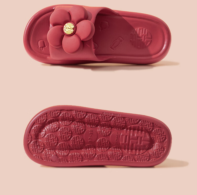 YUZHAOLIN Wedding Slippers Festive Red Luxury Bridal Couple Wedding Slippers YG518 Women Size 38-39 10