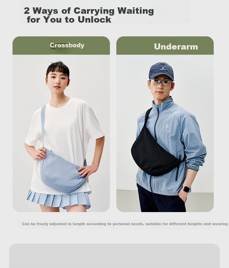 JD Original Casual Unisex Couple Shoulder Dumpling Crossbody Bag 7L Beige 5
