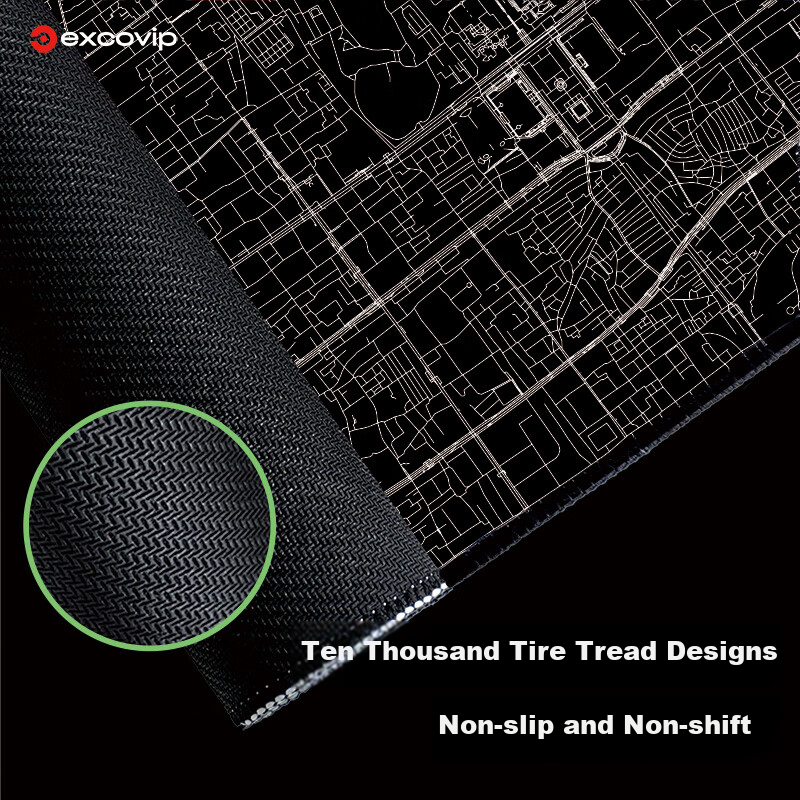 EXCO 900mm Extra-Large Gaming Non-Slip Mouse Pad, Rubber Material with Locked Edges, Beijing City Road Design, Black, 0358 4