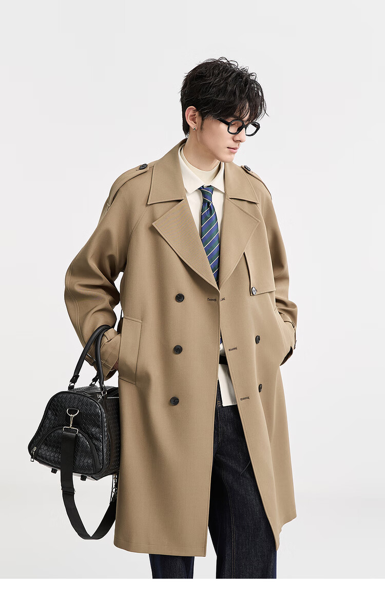 Earl Zuoer 2025 Autumn New Over-the-Knee Long Trench Coat Men's Business Casual Loose High-End Wrinkle-Resistant Non-Iron Overcoat 11