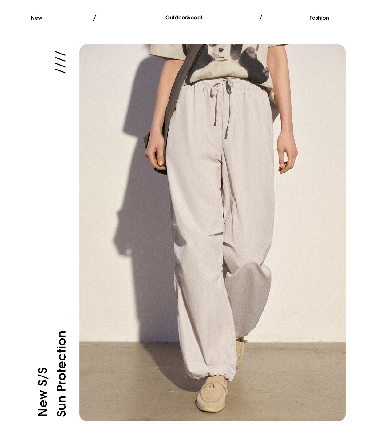 Panda Camel Series Quick-Dry Pants Summer Women's Cooling Loose Straight Casual Hiking Trousers 8147 Gray, M 10