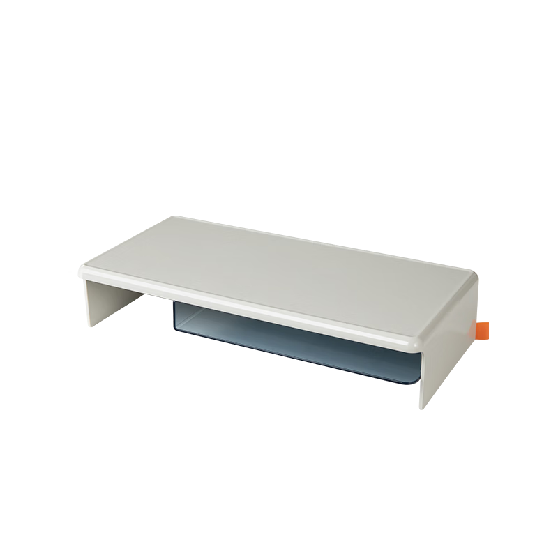 Deli [Height 10CM - Load Capacity 15KG] Monitor Riser, Metal Rod Reinforced (With Layered Storage Shelf), Double-Layer Acrylic Storage Box, XDM32 Light Gray