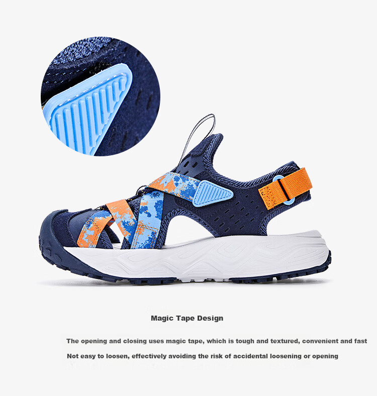 Under Armour Children's Sandals, Summer Boys' Beach Shoes, Protective Closed-Toe Breathable Soft-Soled Velcro Non-Slip River Tracing Shoes 3