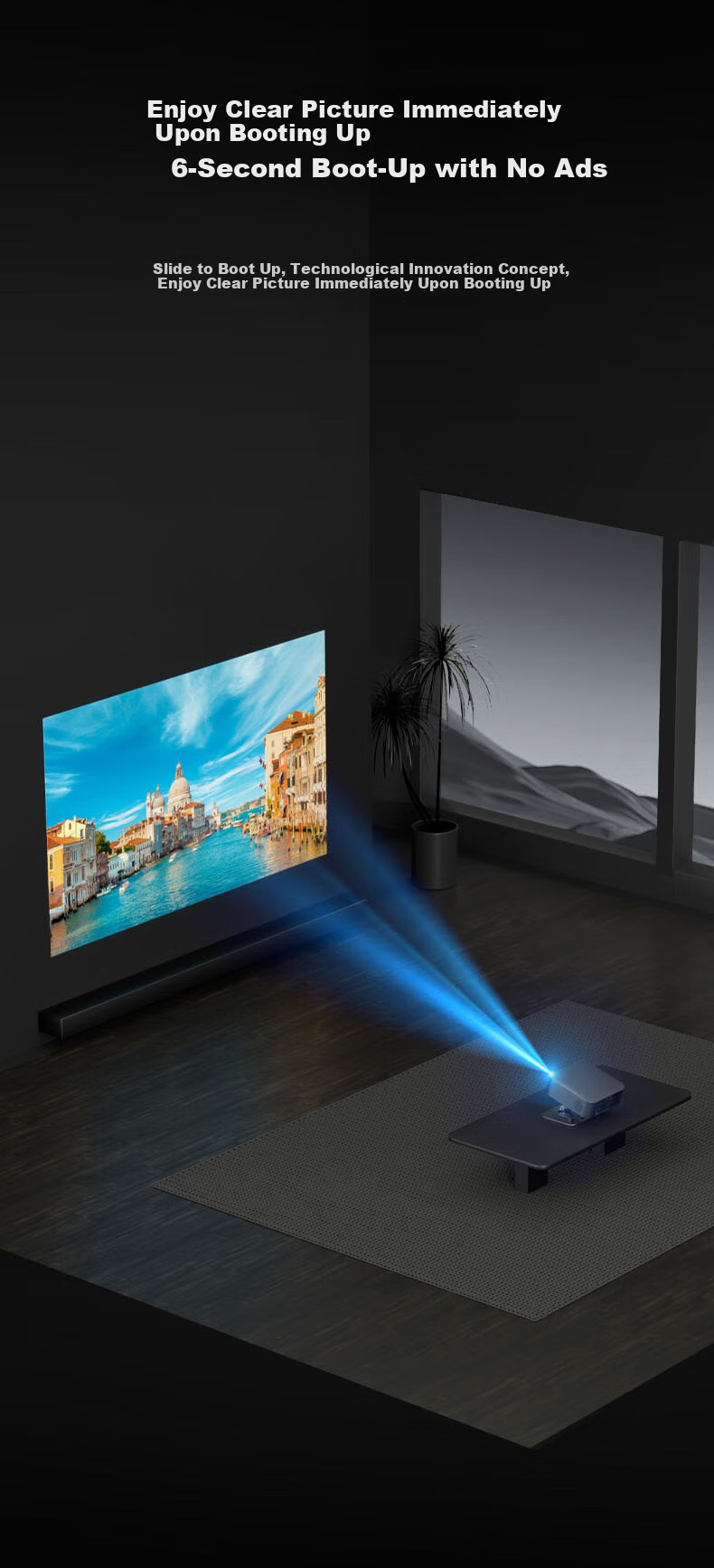 Amoi B5 Projector 610lm High Brightness Certified Home HD Projector Bedroom Mobile TV 1080P Optical Auto Focus 6