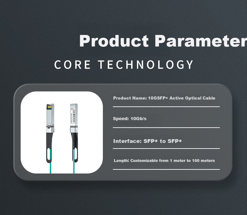 Wanzhaotongguangdian 10 Gigabit SFP+ AOC Active Optical Cable, 10G Stackable Direct-Connect Cable, Compatible with Huawei, Cisco, H3C, Ruijie, INTEL, 1 Meter 6