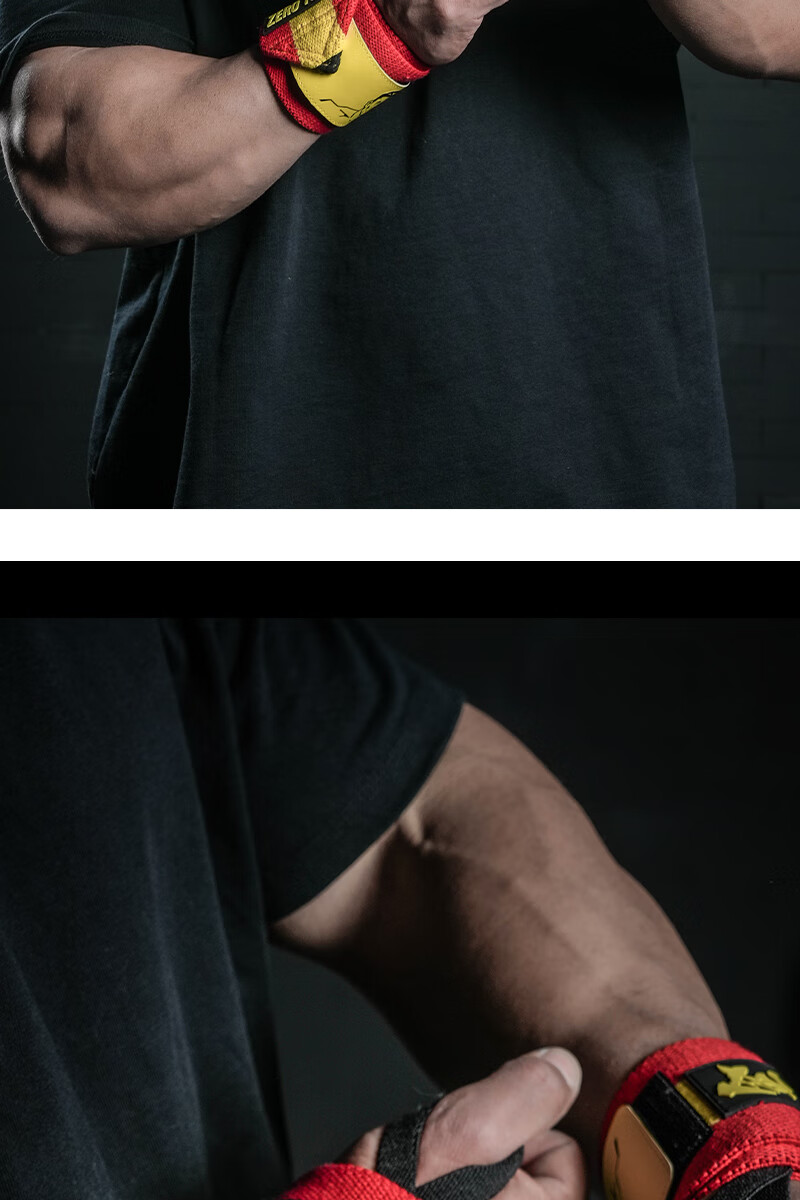 ZERO TO HERO Wrist Support Jinshicheng Collaboration Wrist Wraps Fitness Bench Press Training Deadlift Compression Anti-Sprain Assistance 5