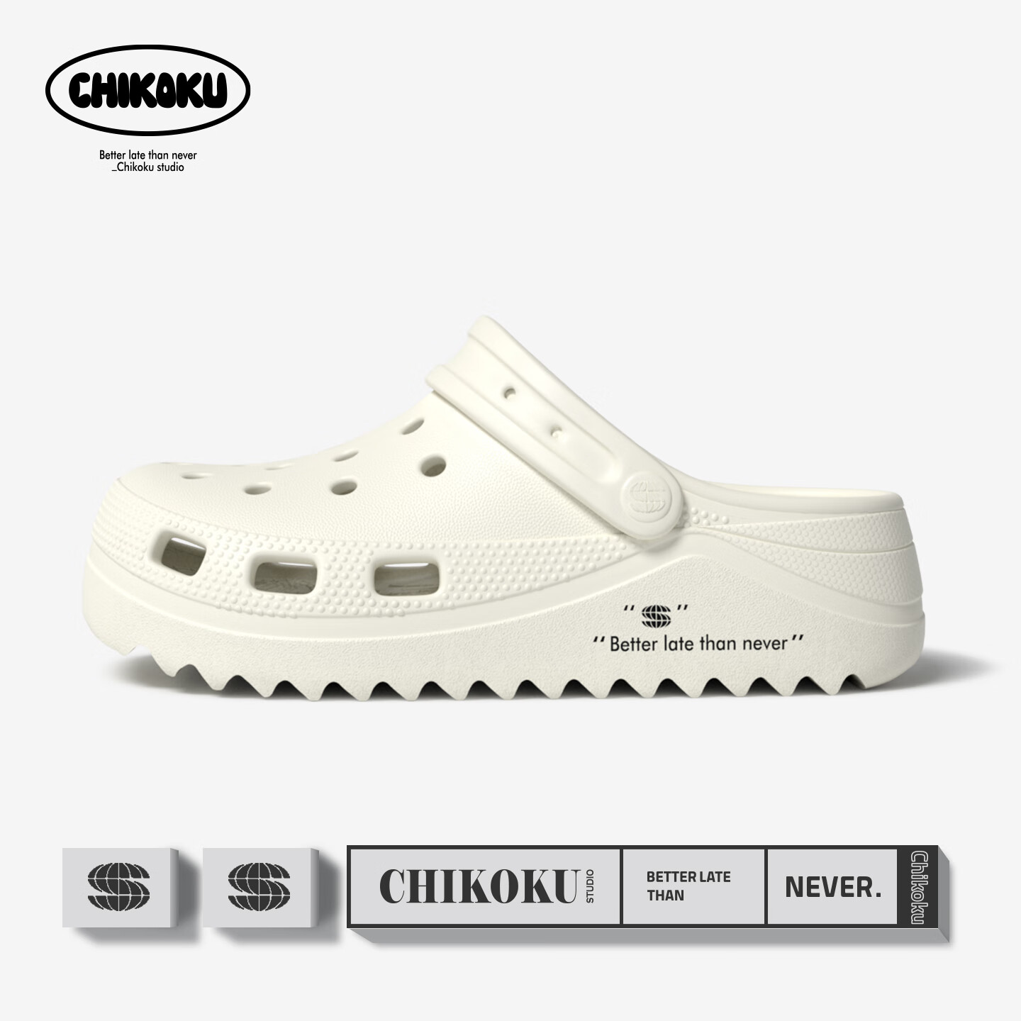 Chikoku Crescent Moon Arch Support Perforated Shoes, New Thick-Soled Slippers for Women And Men, Outdoor Wear, Non-Slip, Odor-Resistant Beach Sandals