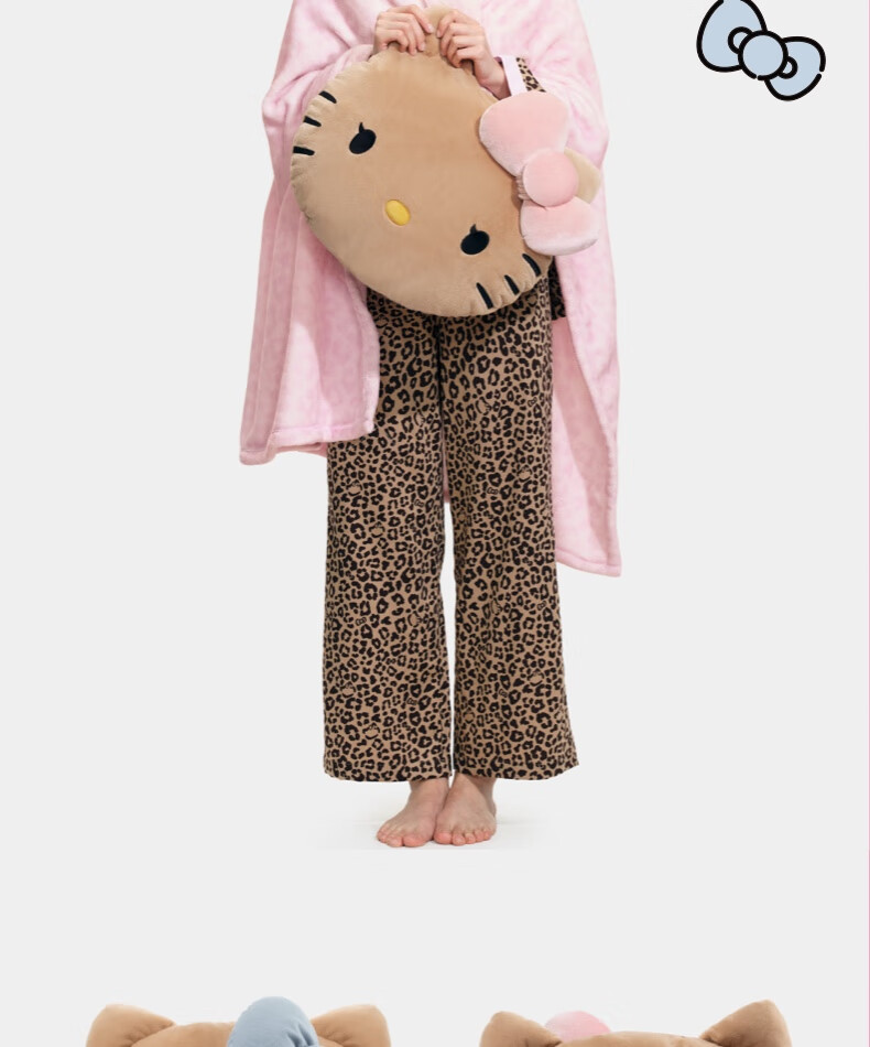 Tbh Sanrio Hello Kitty Two-In Flannel Blanket/pillow Throw Cushion Nap Blanket Air Conditioning Quilt 5