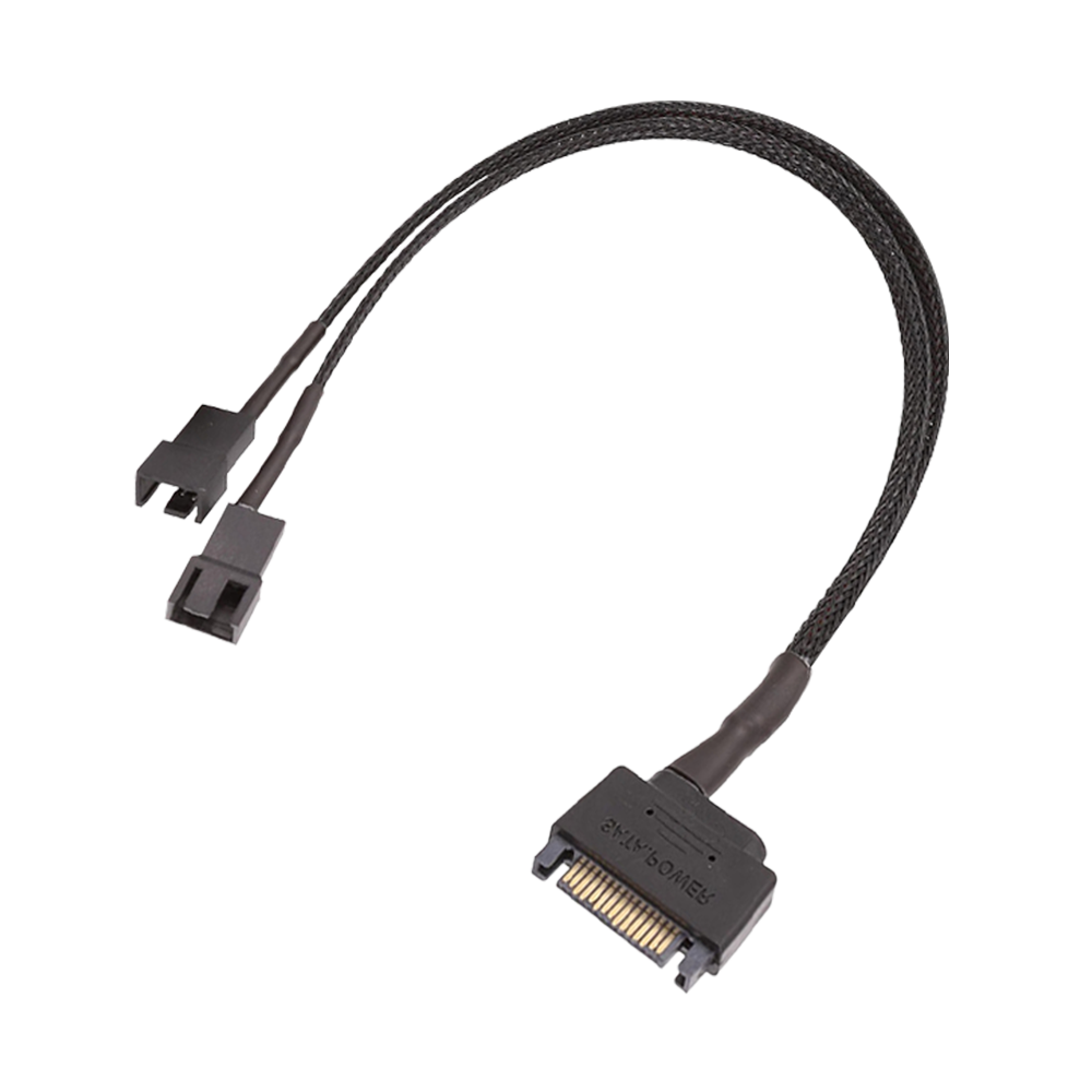 KELEPU SATA to 4-Pin Computer Fan Adapter Power Extension Cable Small 4-Pin or Small 3-Pin Power Supply Extension SATA to 4-Pin Splitter 30cm