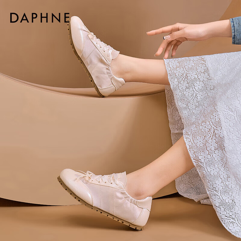 DAPHNE Pink Ballet Flats for Women, Spring 2025 Butterfly Bow Versatile Flat Comfortable Sneakers, Pink, Size 38