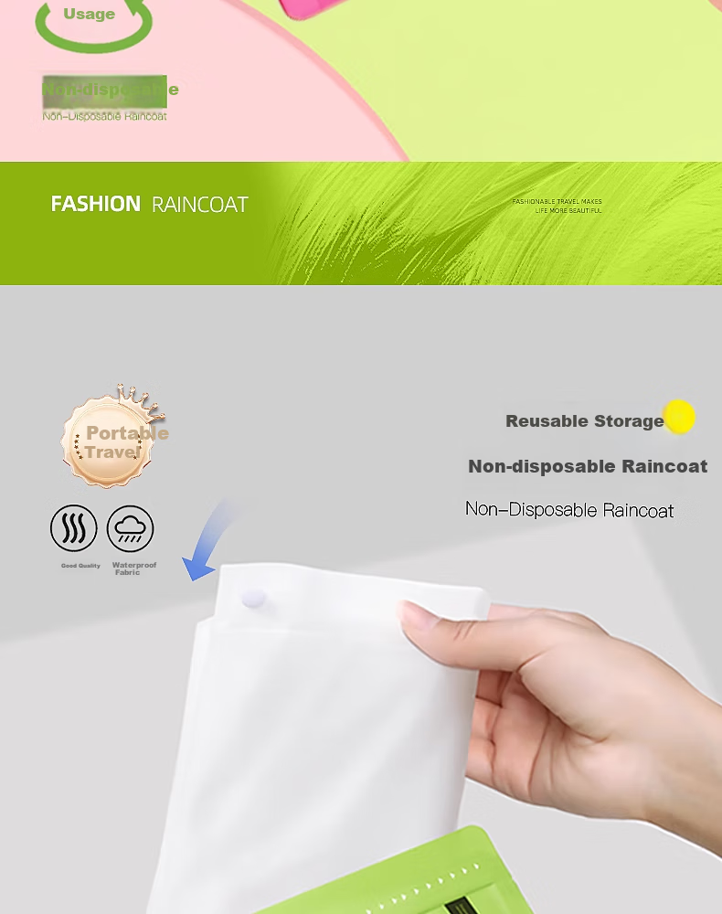 BWNK Reusable Raincoat, Adult Outdoor Long Style, for Electric Bike Riding, Thickened, Travel Wear, Portable Poncho 7