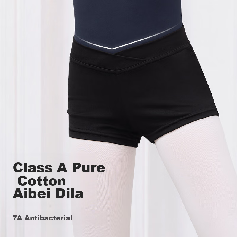 Aiwuge Dance Shorts for Girls, Ballet-Specific Three-Quarter Length Pants for Chinese Dance Practice And Art Exam, Black, Size 120