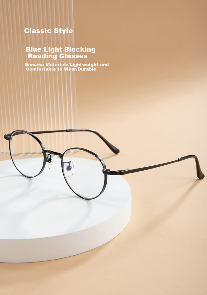 Fushikang Presbyopic Glasses, Retro Round Frame, Imported Fashionable Round Frame, Reading Glasses for Men And Women, F1012, Black +250 Degrees 1