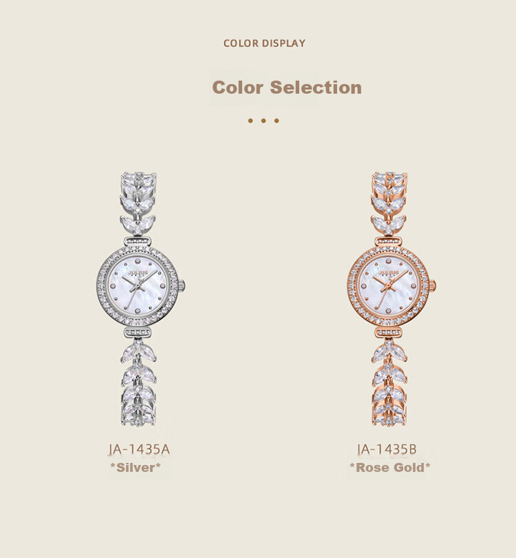Julius Watch for Women, Mermaid Gift Box, Girlfriend Gift, Zirconium Bracelet, Quartz Ladies' Student Watch, Rose Gold MG-1435B 13